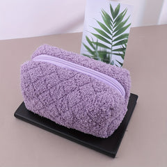 Plush Pencil Case Large Capacity Office Supplies Women's Travel Toiletry Bag