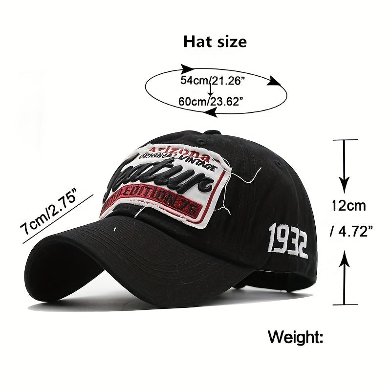 Vintage Patch Baseball Cap Letter Embroidery Dad Hats Unisex Adjustable Sun Hats