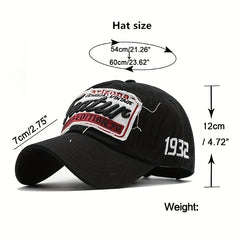 Vintage Patch Baseball Cap Letter Embroidery Dad Hats Unisex Adjustable Sun Hats