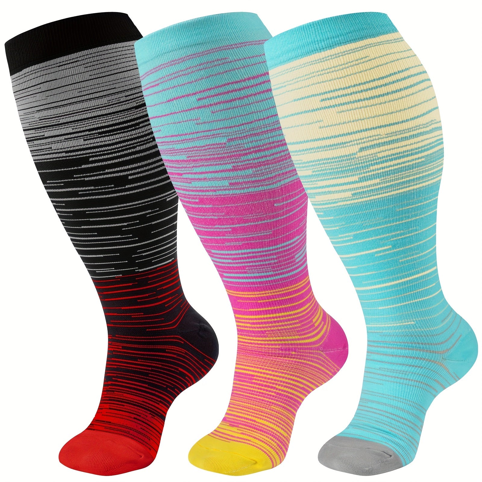  Compression Socks 20 30 Mmhg Extra Wide Knee High Support