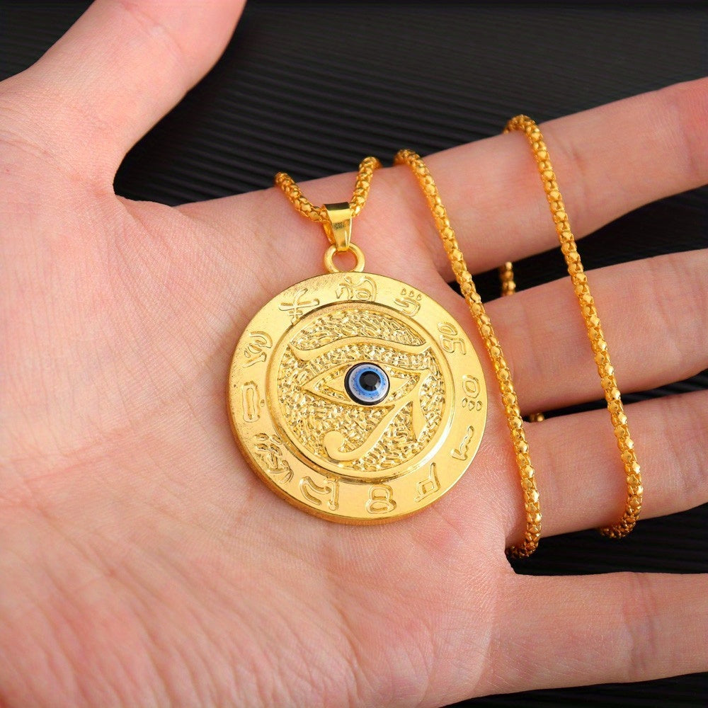Ancient Egypt Horus Eye Amulet Golden Pendant Necklace