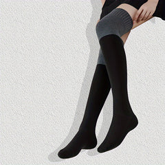 3 Pairs Colorblock Thigh High Socks Over The Knee Stockings