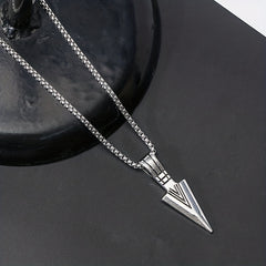 Men's Spearhead Pendant Necklace Street Hip hop Stainless Steel Sweater Chain
