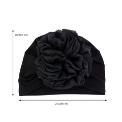 Big Flower Turban Cap Elastic Hijab Bonnet Head Wraps