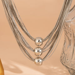 Exaggerated Layer Chain Necklace Stackable Punk Style Neck Jewelry