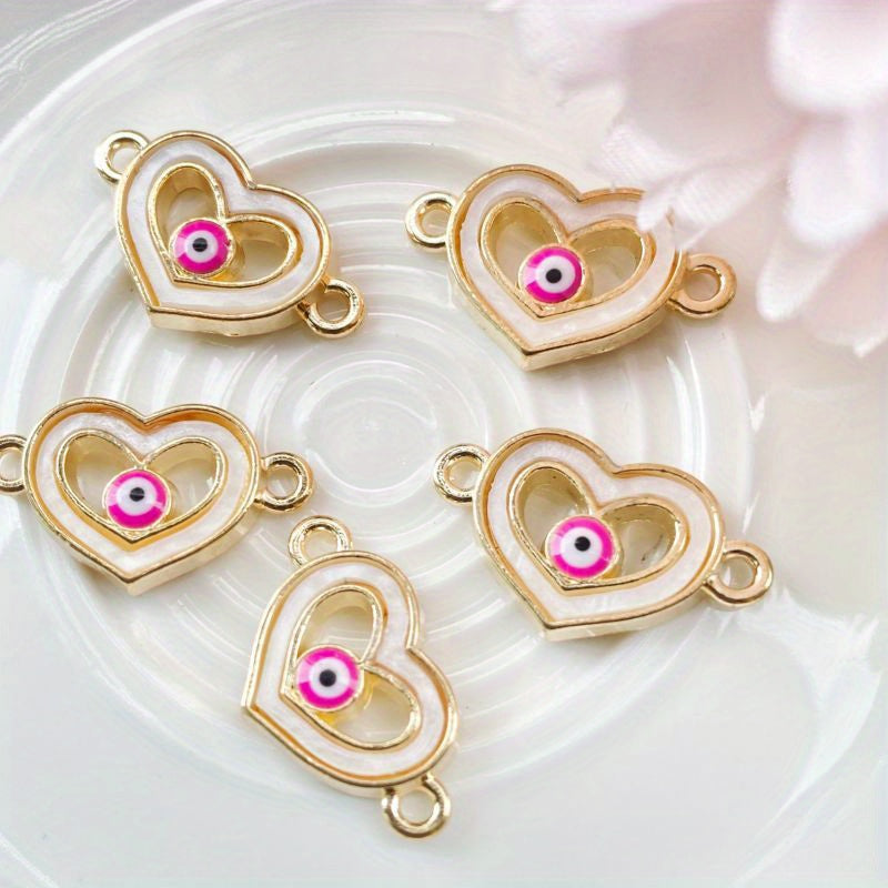 5pcs Car Wheel Drip Oil Devil's Eye Pendant Necklace Bracelet DIY