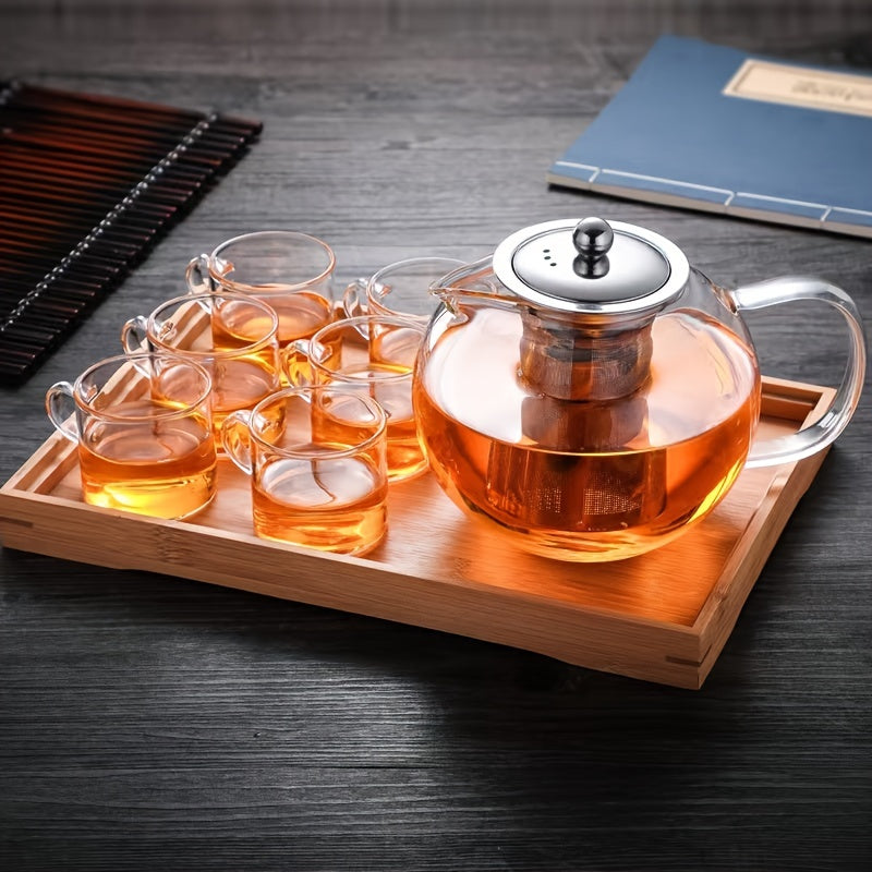 Heat Resistant Glass Teapot with Stainless Steel Filter for Kung Fu Tea