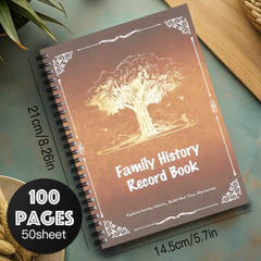 Family History Record Book Spiral Notebook Journal 100 Pages