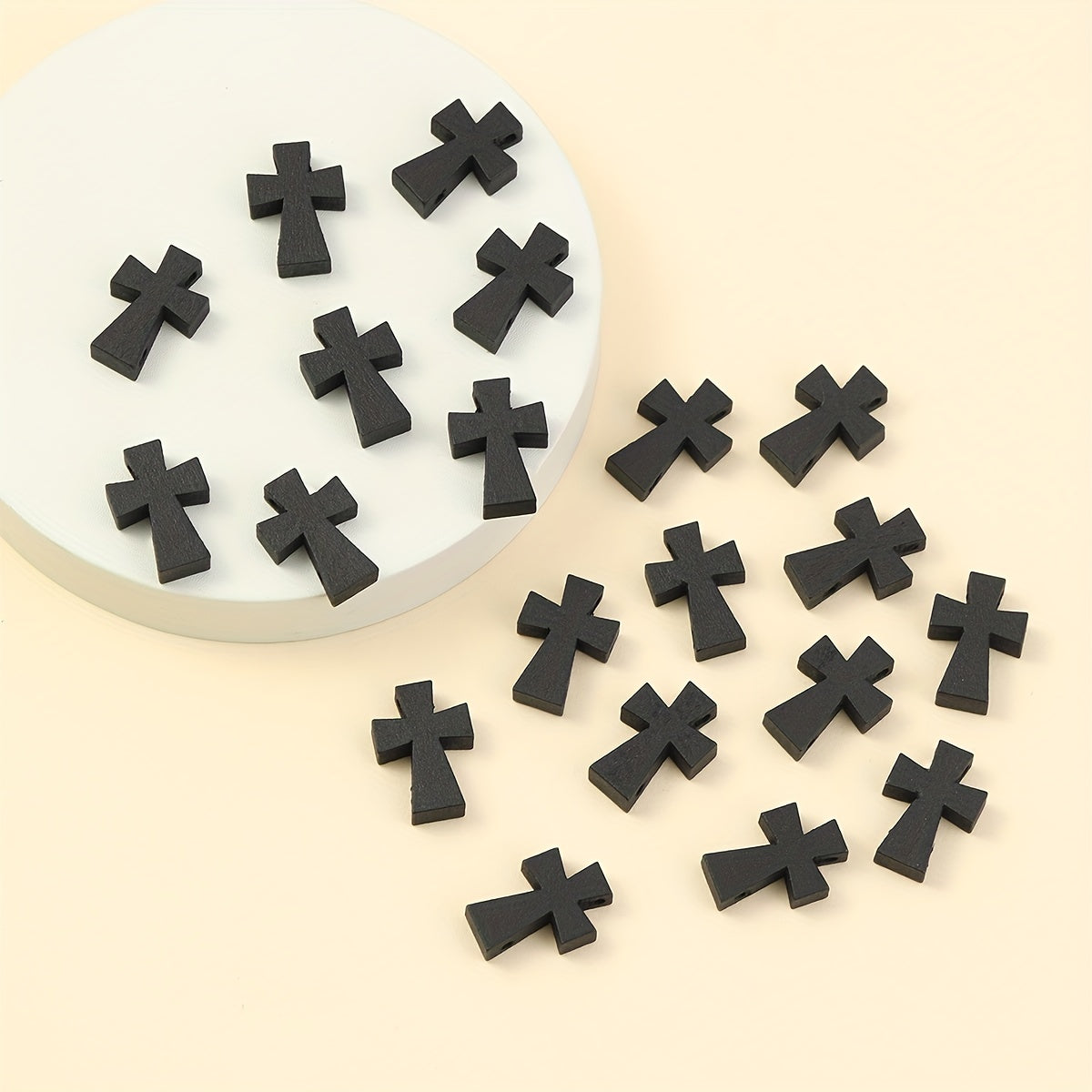 20pcs Wooden Perforated Cross Beads for DIY Bracelets Necklaces Earrings