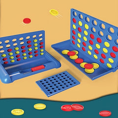 3D Classic 4 In A Row Chess Foldable Board Game Set with Storage Case