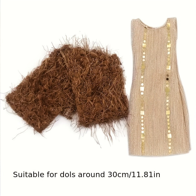 Doll Clothes Set 30cm Sweater Coat Cape, Doll Not Included