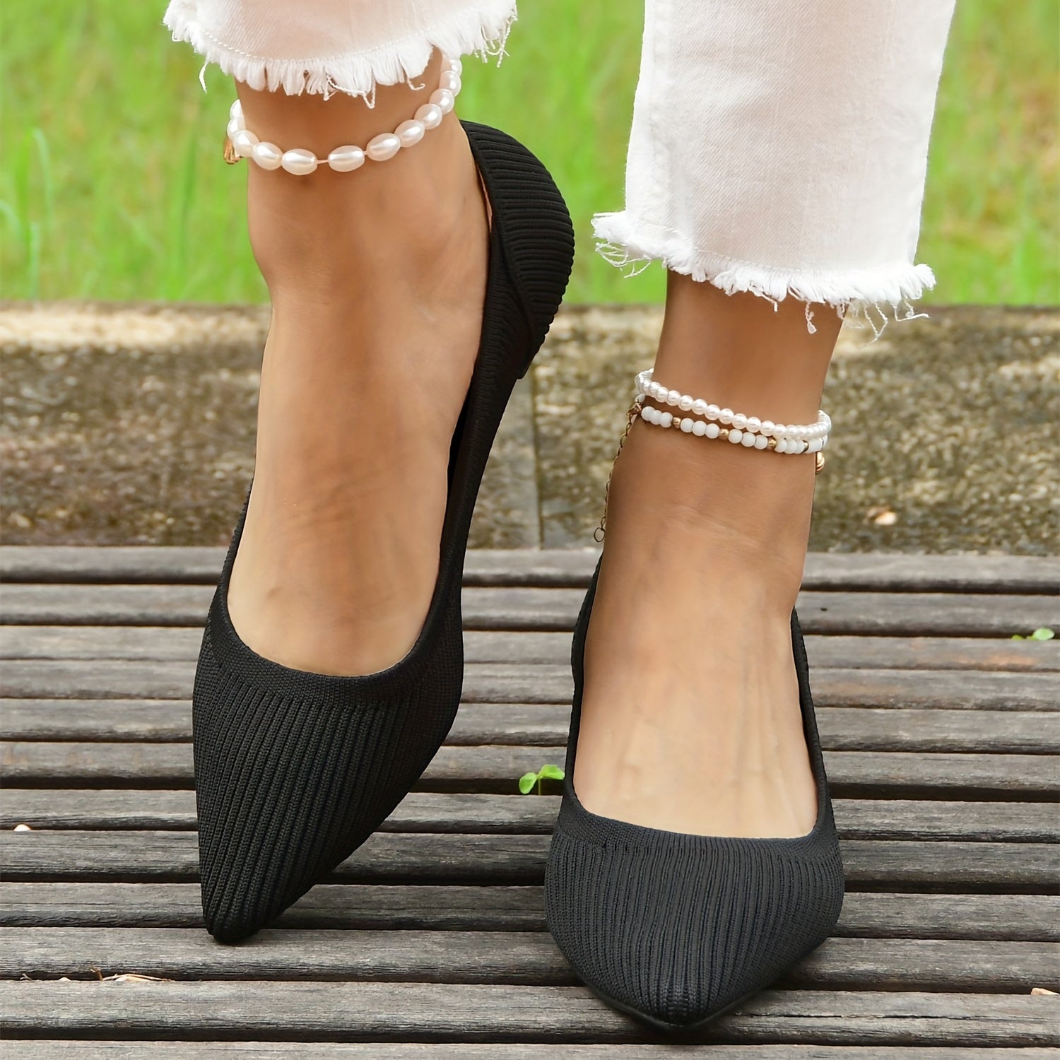 Women's Pointed Toe Kitten Heels Comfort Slip On Low Heels