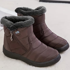 Women's Waterproof Snow Boots Cozy Fleece Lining Warm Winter Ankle Boots
