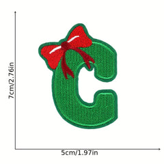 26pcs Christmas Letter Iron On Patches For Men