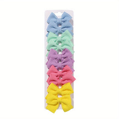 10pcs Solid Bow Hair Clips Princess Hair Accessories