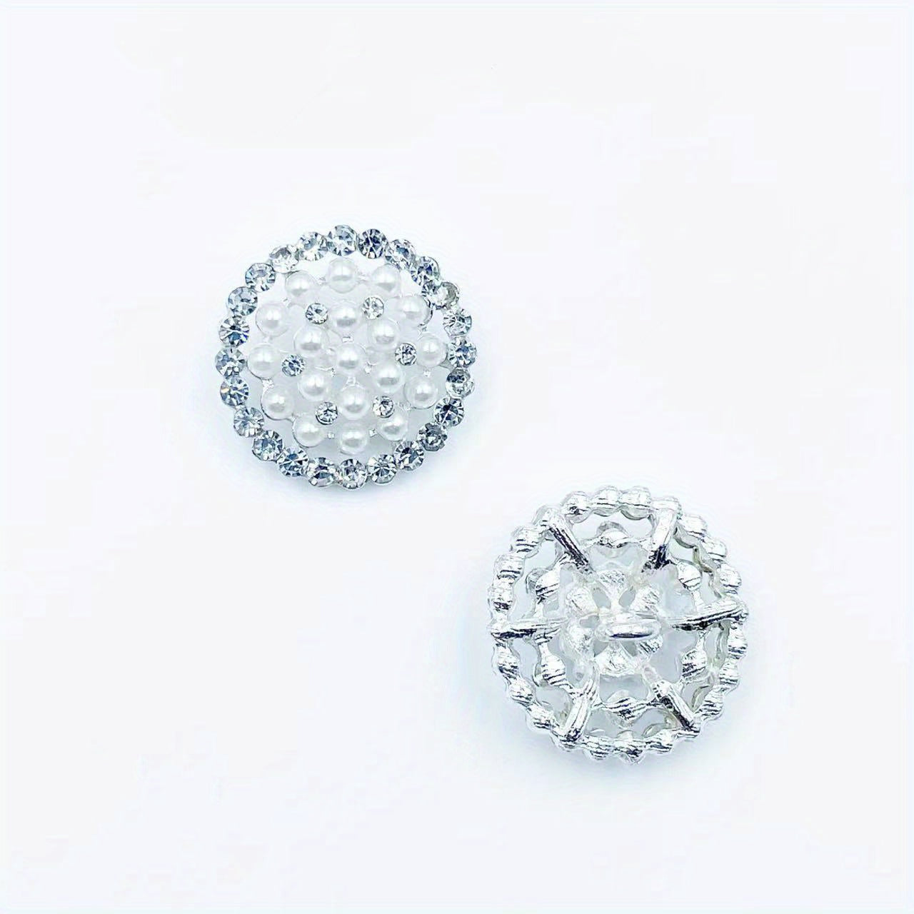 5pcs Hand Stitched Button Inlaid Diamond Pearl DIY Accessory