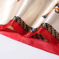 Square Satin Scarf Classic Horse Print Neckerchief Shawl Bandana