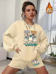  Halloween 2pcs Set Sweatshirt & Shorts Outfit