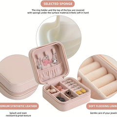 Mini Jewelry Box Organizer Square Display Box Earring Ring Necklace Case