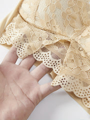 3pcs Full Coverage Lace Wireless Bras for Women's Lingerie