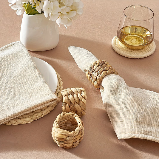 6pcs Woven Napkin Buckle Boho Holder for Wedding Thanksgiving