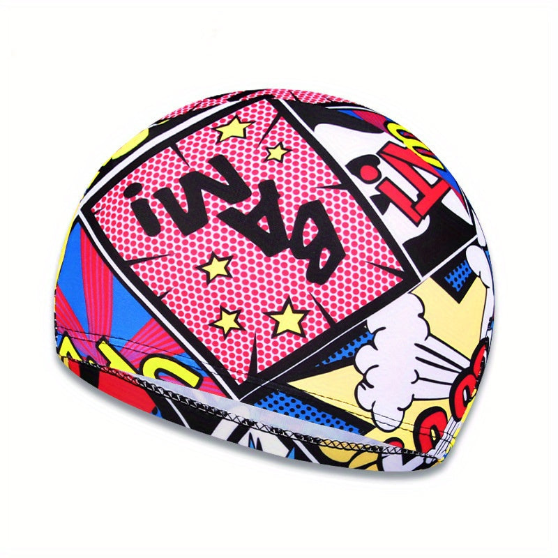 Breathable Swimming Cap Flowers Printed Long Hair Sport Pool Bathing Hat