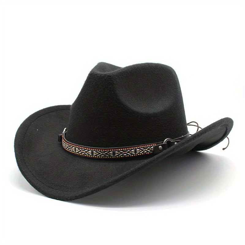 Men's British Style Woolen Western Cowboy Hat