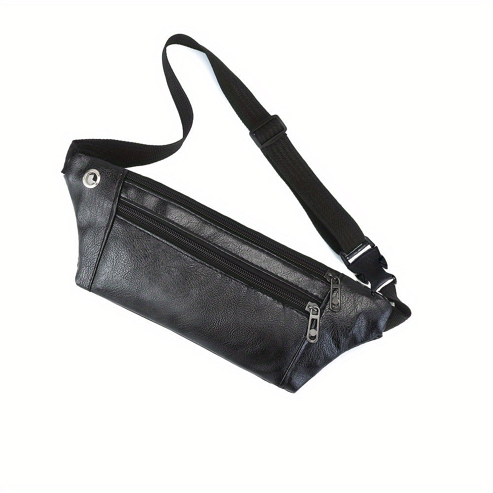 Men's Retro PU Leather Waist Bag Outdoor Sports Chest Bag