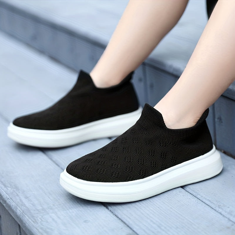 Girls Breathable Woven Slip On Walking Shoes