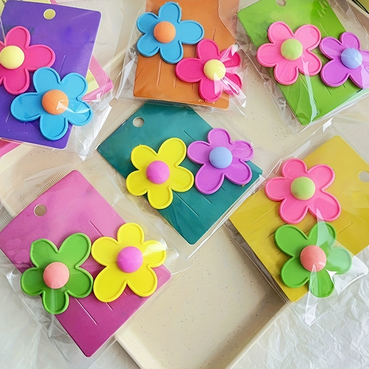 2Packs Flower Hair Clip Barrette Retro Floral Hair Clips Girls Women Kids
