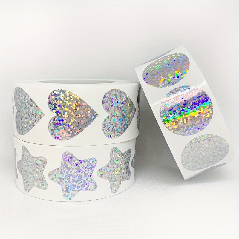 500pcs Rainbow Laser Thank You Sticker Label Roll