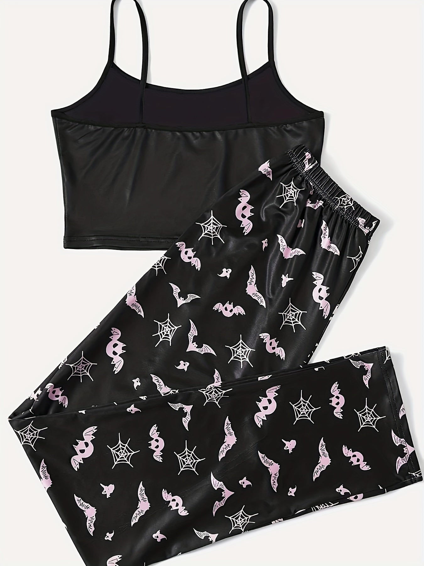 Cartoon Bat Print Pajama Set for Women