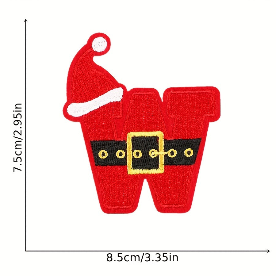 26pcs Christmas Letter Iron On Patches For Men