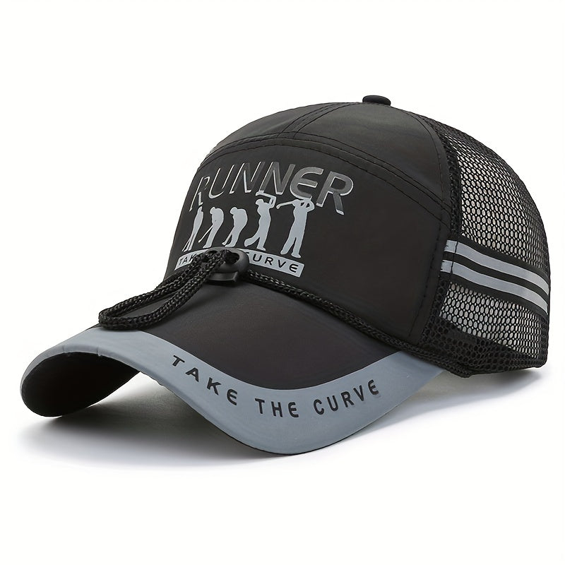 Classic Baseball Cap Summer Gauze Fishing Cap With Chin Fixed Rope