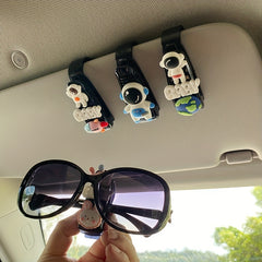 Astronaut Flowers Sun Visor Sunglasses Holder