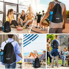Honeycomb Pattern Drawstring Backpack Water Resistant Gym Bag