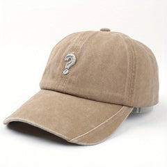 Vintage Mark Baseball Cap Street Retro Washed Denim Soft Top Curved Peaked Cap