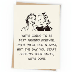Funny Birthday Card For Bestie - Hilarious Pooping Pants Card For Her