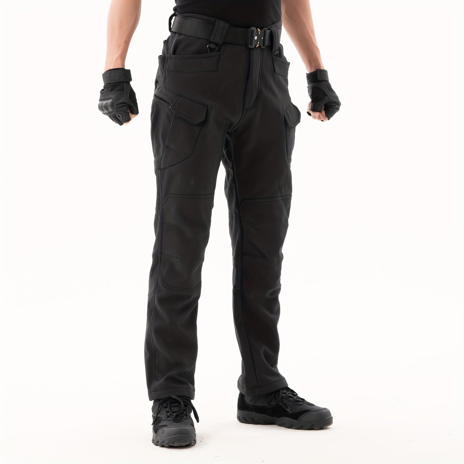 Men's Winter Work Trousers Plus Velvet Warm Cargo Pants