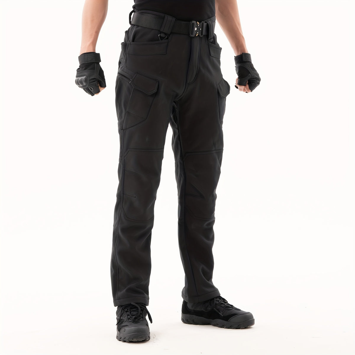 Men's Winter Work Trousers Plus Velvet Warm Cargo Pants