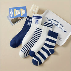 10 Pairs Letter Print Sports Socks for Women