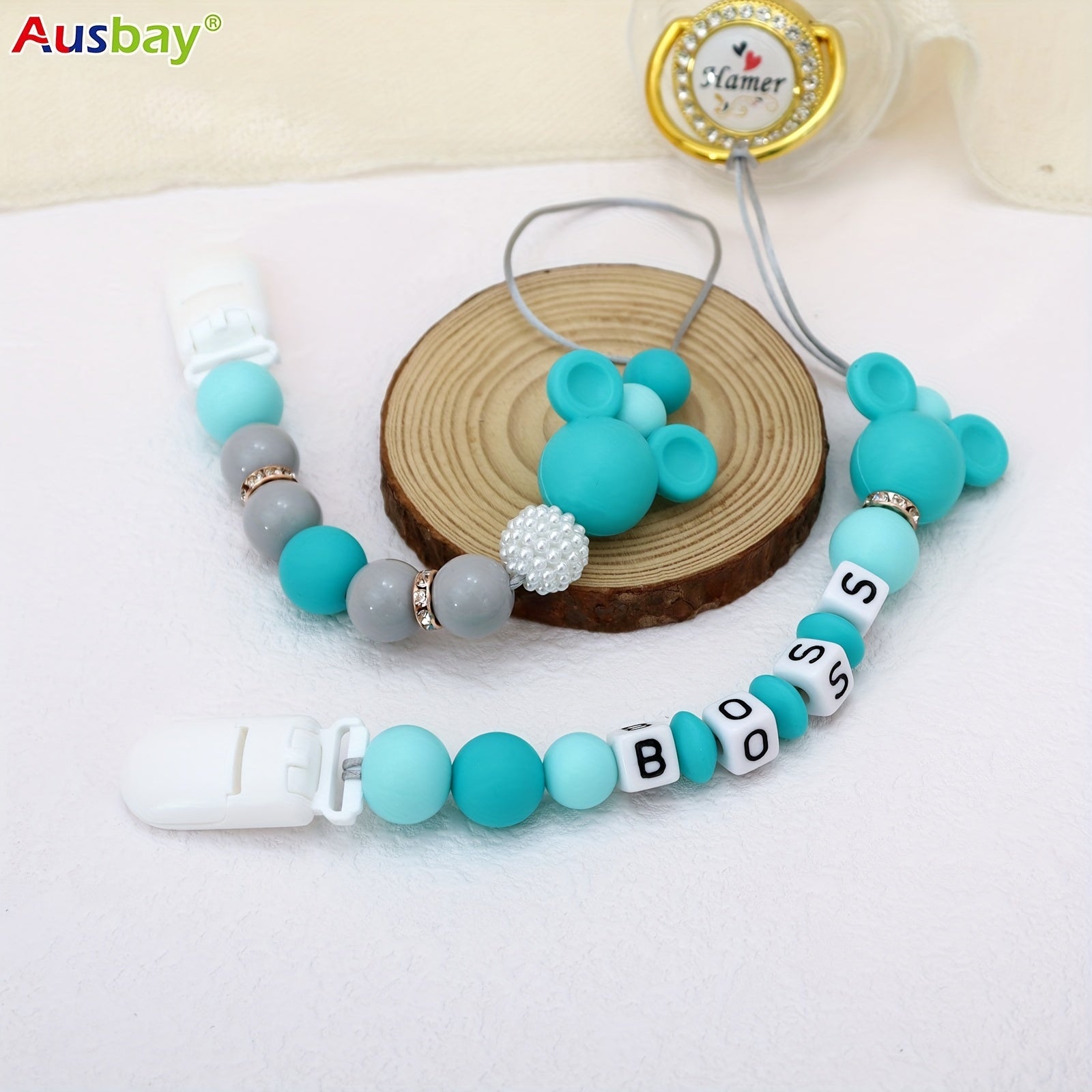 2pcs Personalized Pacifier Clips Customized Dummy Chain Gift