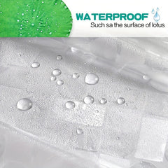 3D Waterproof Shower Curtain Square & Circular Patterns + 12 Plastic Hooks