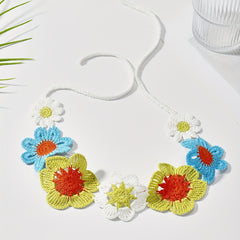 Flower Crochet Hair Band Knitted Bandana Sweet Hair Accessories