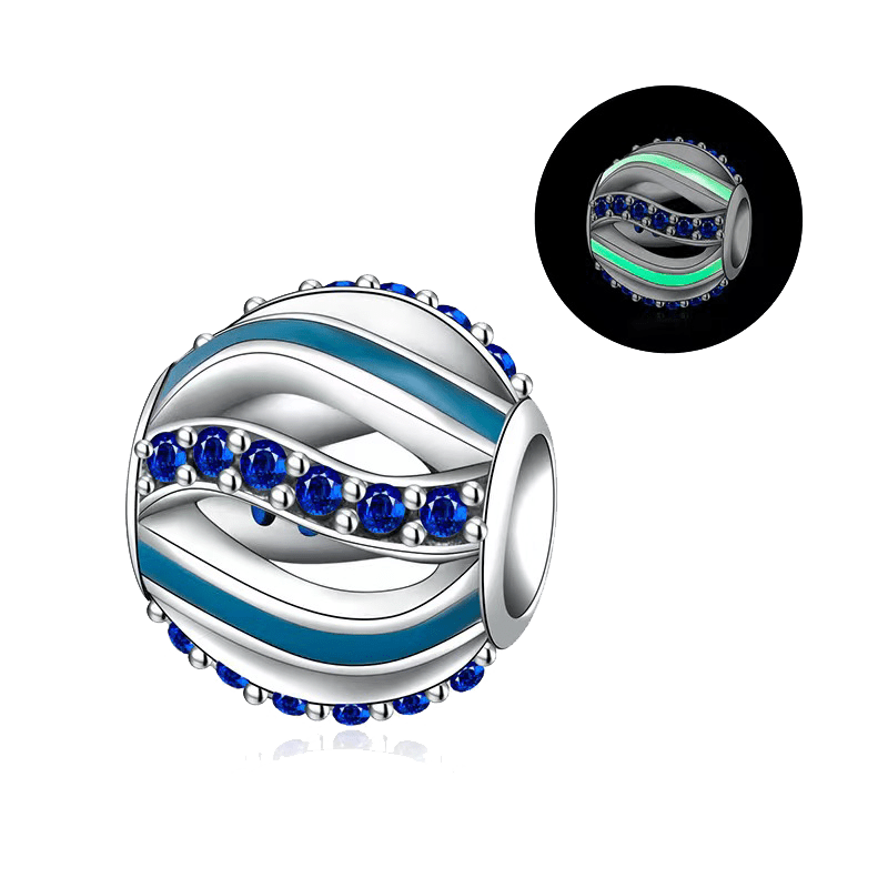 Silver Plated Round Charm Pendant for Beaded Bracelet