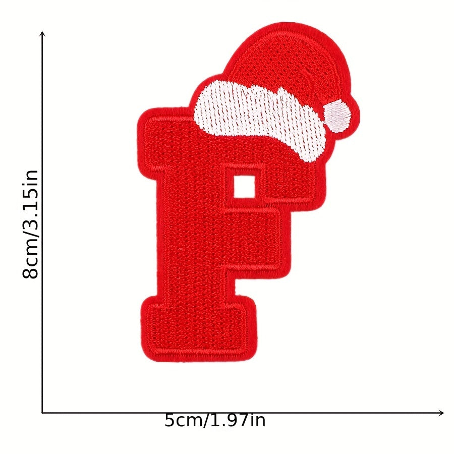 26pcs Christmas Letter Iron On Patches For Men