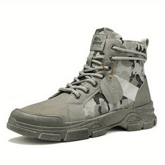 Men's Tactical Camo High Top Lace Up Boots Outdoor Hiking Shoes