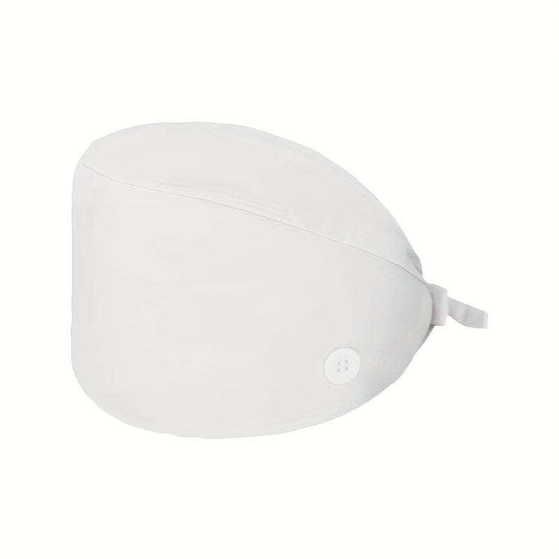 Solid Work Caps With Sweatband & Buttons Unisex Nurse Cap