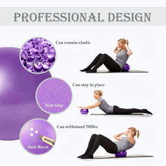 Pilates Mini Exercise Ball and Massage Stretch Ring Set for Workouts