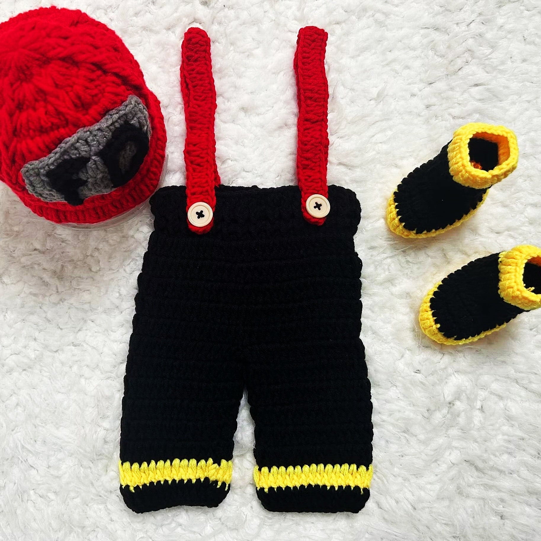 FD Firefighter Newborn Baby Photography Props Set